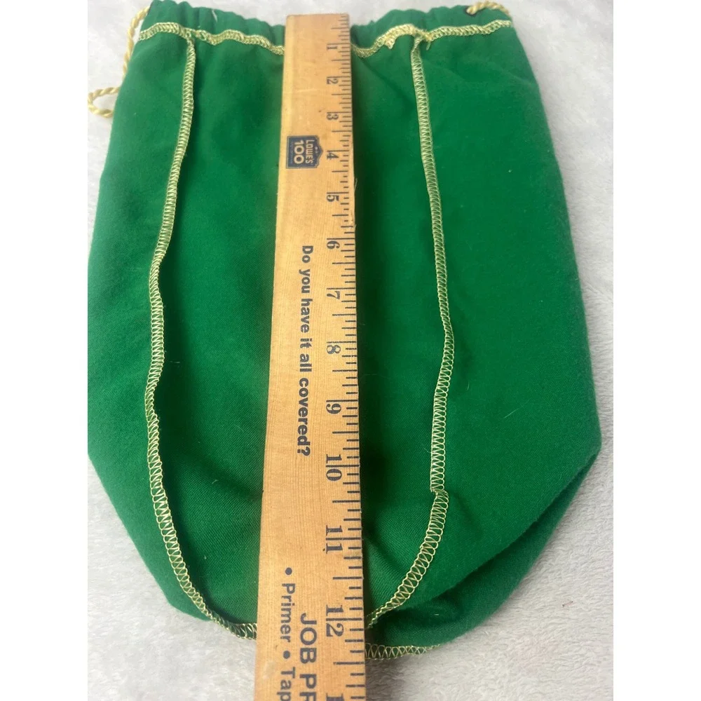 Crown Royal Green Drawstring Bag Gold Embroidery Logo Collectible Pouch 9 Inch
